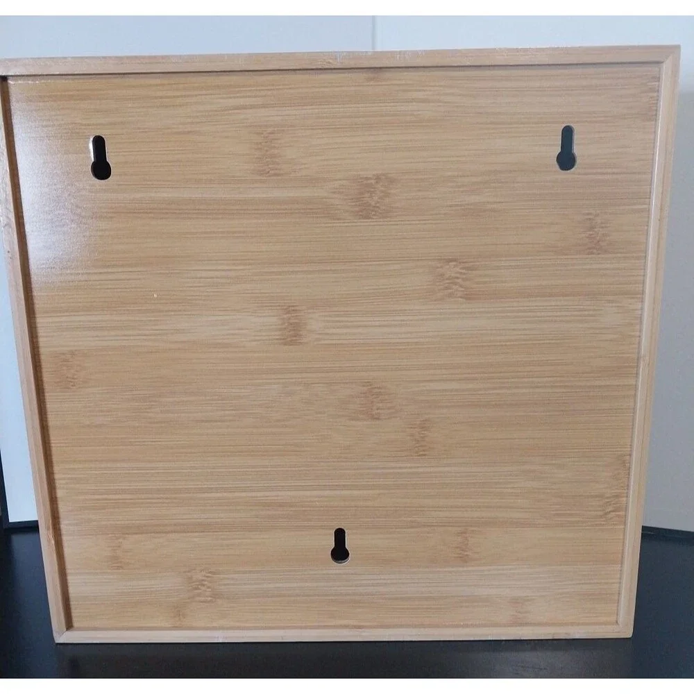 Bamboo Food Storage Bag Dispenser 4 Slot Gallon Quart Sandwich Snack Wall Mount